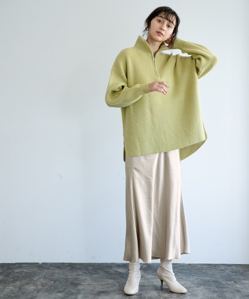 A part by(アパートバイ)の「7GANWハーフジップニット 918289(ニット/セーター・レディース・ブラック/アイボリー/ライトイエロー・FREE)」の20枚目の写真