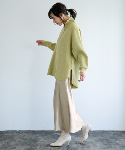 A part by(アパートバイ)の「7GANWハーフジップニット 918289(ニット/セーター・レディース・ブラック/アイボリー/ライトイエロー・FREE)」の21枚目の写真