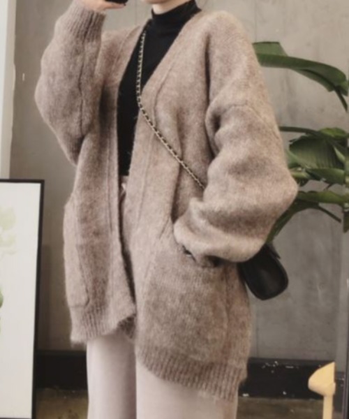 セール Big シルエットロングガウン カーディガン ニット セーター Emi エミプラス のファッション通販 Zozotown