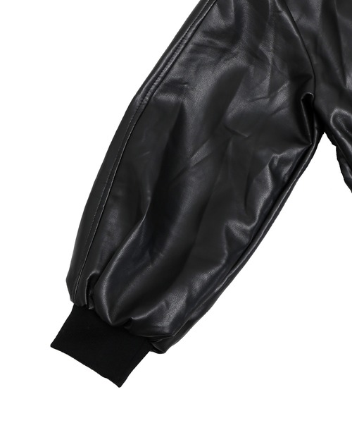 Figments オーバーフェイクレザーブルゾン Figments】フェイクレザーオーバートラックジャケット[品番