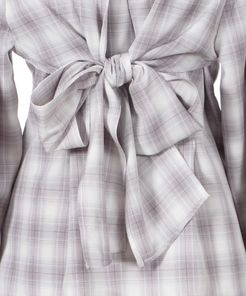 チェックバックリボンｂｌ シャツ ブラウス Axes Femme Femme シャツ ブラウス Poetique アクシーズファムポエティック のファッション トップス セール