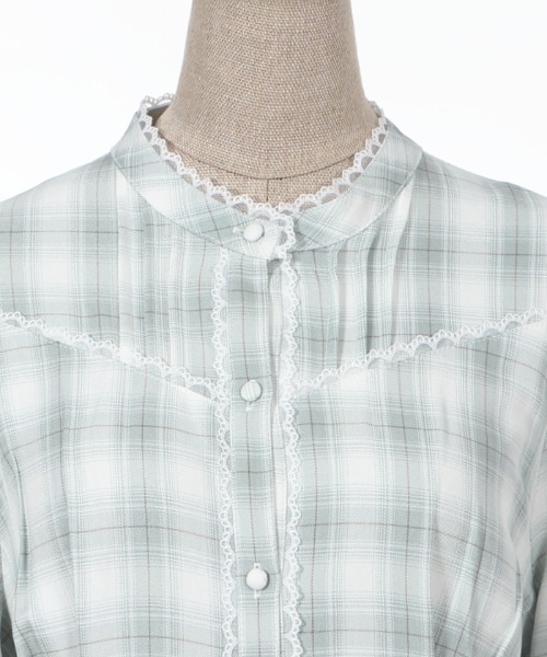 チェックバックリボンｂｌ シャツ ブラウス Axes Femme Femme シャツ ブラウス Poetique アクシーズファムポエティック のファッション トップス セール