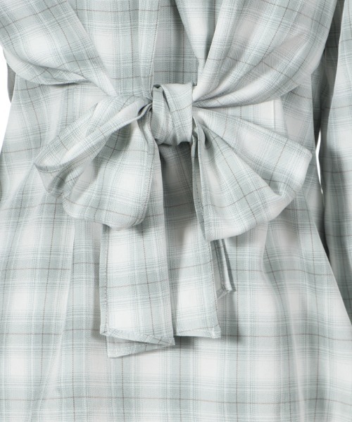 チェックバックリボンｂｌ シャツ ブラウス Axes Femme Femme シャツ ブラウス Poetique アクシーズファムポエティック のファッション トップス セール