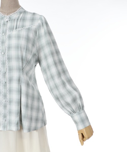 チェックバックリボンｂｌ シャツ ブラウス Axes Femme Femme シャツ ブラウス Poetique アクシーズファムポエティック のファッション トップス セール