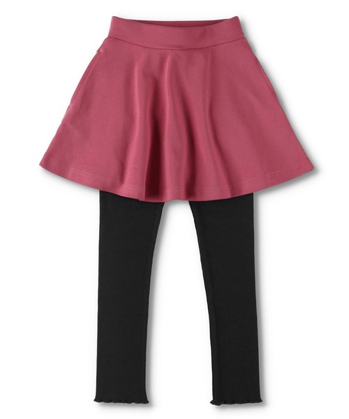 BRANSHES（ブランシェス）の「【WEB限定】10分丈裾メロウスカッツ（レギンス付きスカート） 無地・ボーダー（スカート・キッズ・ブラック/ピンク/その他/ラベンダー/杢グレー・90cm/110cm/100cm/120cm/130cm/140cm/150cm）」の4枚目の写真