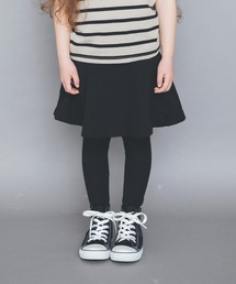 【WEB限定】10分丈裾メロウスカッツ（レギンス付きスカート） 無地・ボーダー