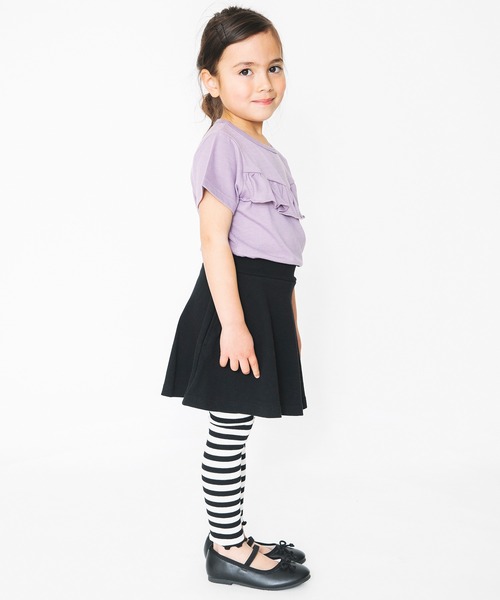 BRANSHES（ブランシェス）の「【WEB限定】10分丈裾メロウスカッツ（レギンス付きスカート） 無地・ボーダー（スカート・キッズ・ブラック/ピンク/その他/ラベンダー/杢グレー・90cm/110cm/100cm/120cm/130cm/140cm/150cm）」の9枚目の写真