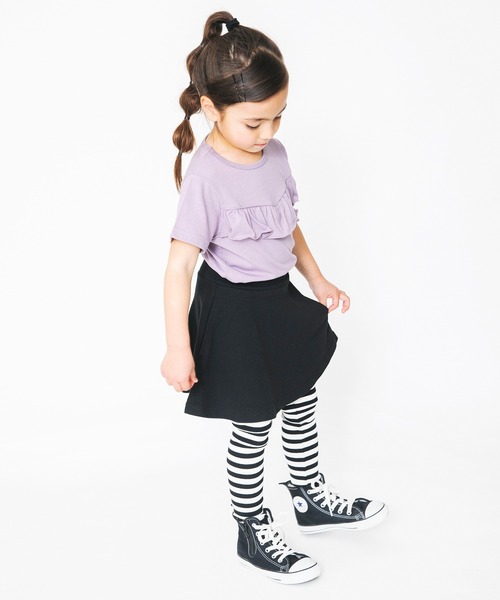 BRANSHES（ブランシェス）の「【WEB限定】10分丈裾メロウスカッツ（レギンス付きスカート） 無地・ボーダー（スカート・キッズ・ブラック/ピンク/その他/ラベンダー/杢グレー・90cm/110cm/100cm/120cm/130cm/140cm/150cm）」の11枚目の写真