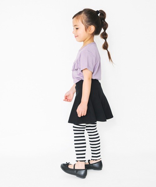 BRANSHES（ブランシェス）の「【WEB限定】10分丈裾メロウスカッツ（レギンス付きスカート） 無地・ボーダー（スカート・キッズ・ブラック/ピンク/その他/ラベンダー/杢グレー・90cm/110cm/100cm/120cm/130cm/140cm/150cm）」の10枚目の写真