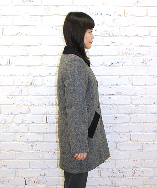 mystic（ミスティック）の「バイカラーダブルコート（その他アウター・レディース・ブラウン/グレー/チャコールグレー・FREE）」の6枚目の写真