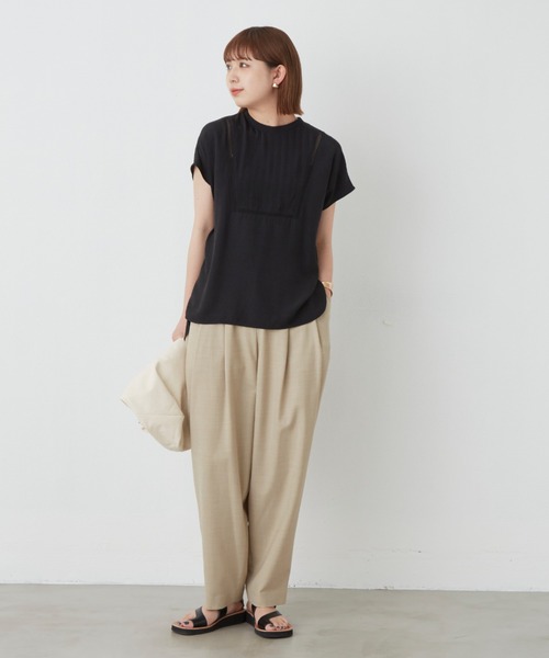 Aunt Marie's（アントマリーズ）の「ピンタックメッシュレースフレンチスリーブブラウス（シャツ/ブラウス・レディース・ホワイト/ブラック/ネイビー・FREE）」の19枚目の写真