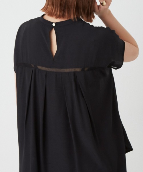 Aunt Marie's（アントマリーズ）の「ピンタックメッシュレースフレンチスリーブブラウス（シャツ/ブラウス・レディース・ホワイト/ブラック/ネイビー・FREE）」の13枚目の写真