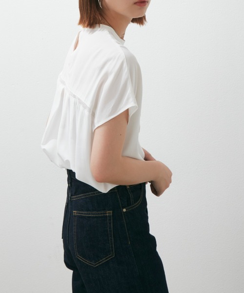 Aunt Marie's（アントマリーズ）の「ピンタックメッシュレースフレンチスリーブブラウス（シャツ/ブラウス・レディース・ホワイト/ブラック/ネイビー・FREE）」の18枚目の写真