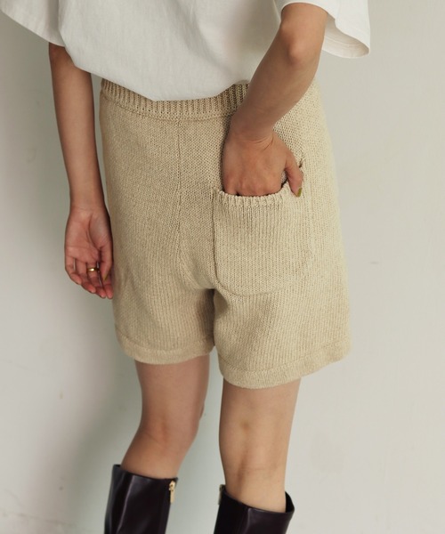 CLEIO（クレイオ）の「入荷なし【CLEIO】リネンニットショートパンツ（その他パンツ・レディース・ブラウン/キナリ・FREE）」の2枚目の写真