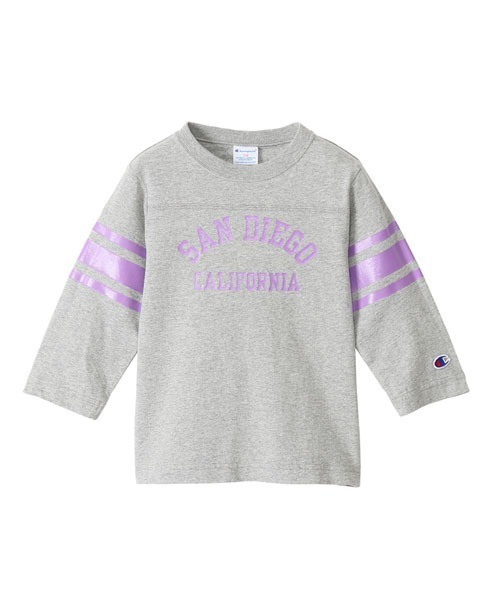 Champion（チャンピオン）の「【Champion/チャンピオン】キッズ キャンパス 3/4スリーブTシャツ（Tシャツ/カットソー・キッズ・ピンク/グレー/ネイビー/オフホワイト・110/130/100/120/140）」の3枚目の写真