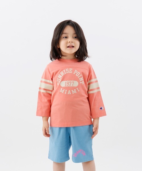 Champion（チャンピオン）の「【Champion/チャンピオン】キッズ キャンパス 3/4スリーブTシャツ（Tシャツ/カットソー・キッズ・ピンク/グレー/ネイビー/オフホワイト・110/130/100/120/140）」の14枚目の写真