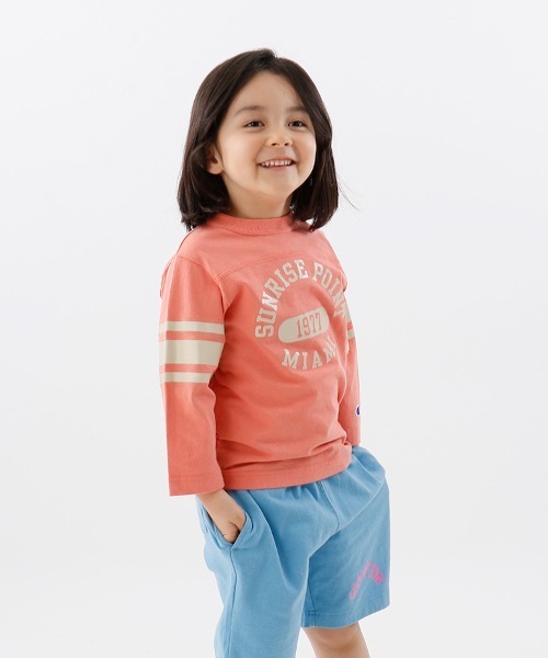 Champion（チャンピオン）の「【Champion/チャンピオン】キッズ キャンパス 3/4スリーブTシャツ（Tシャツ/カットソー・キッズ・ピンク/グレー/ネイビー/オフホワイト・110/130/100/120/140）」の13枚目の写真