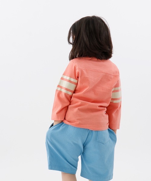 Champion（チャンピオン）の「【Champion/チャンピオン】キッズ キャンパス 3/4スリーブTシャツ（Tシャツ/カットソー・キッズ・ピンク/グレー/ネイビー/オフホワイト・110/130/100/120/140）」の12枚目の写真