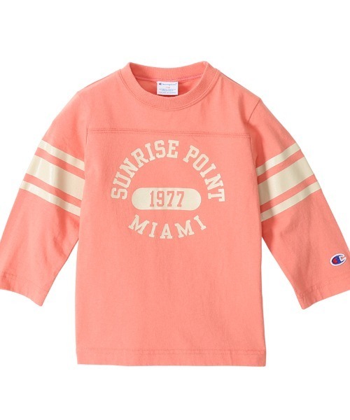 Champion（チャンピオン）の「【Champion/チャンピオン】キッズ キャンパス 3/4スリーブTシャツ（Tシャツ/カットソー・キッズ・ピンク/グレー/ネイビー/オフホワイト・110/130/100/120/140）」の9枚目の写真