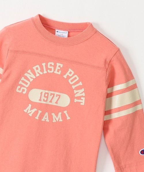 Champion（チャンピオン）の「【Champion/チャンピオン】キッズ キャンパス 3/4スリーブTシャツ（Tシャツ/カットソー・キッズ・ピンク/グレー/ネイビー/オフホワイト・110/130/100/120/140）」の8枚目の写真