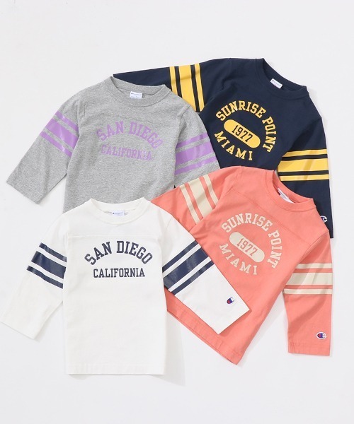Champion（チャンピオン）の「【Champion/チャンピオン】キッズ キャンパス 3/4スリーブTシャツ（Tシャツ/カットソー・キッズ・ピンク/グレー/ネイビー/オフホワイト・110/130/100/120/140）」の6枚目の写真