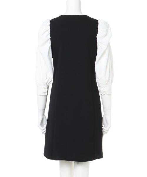 INGNI(イング)の「袖異素材ワンピース(ワンピース・レディース・ブラック/ベージュ/ピンクベージュ・M)」の6枚目の写真