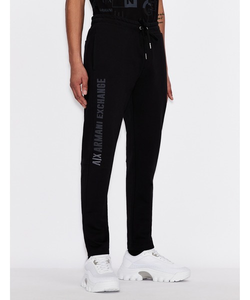ARMANI EXCHANGE(アルマーニエクスチェンジ)の「【A|X アルマーニ エクスチェンジ】サイドロゴ トラックパンツ(スウェットパンツ・メンズ・ホワイト/ブラック・MEDIUM/SMALL/LARGE/X-LARGE/X-SMALL)」の1枚目の写真