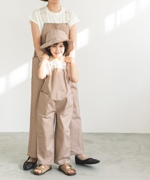 pairmanon | 【ママとおそろい】【リンクコーデ】サロペット オーバーオール ユニセックス デニム ポケット テーパード ナチュラル(サロペット/オーバーオール)