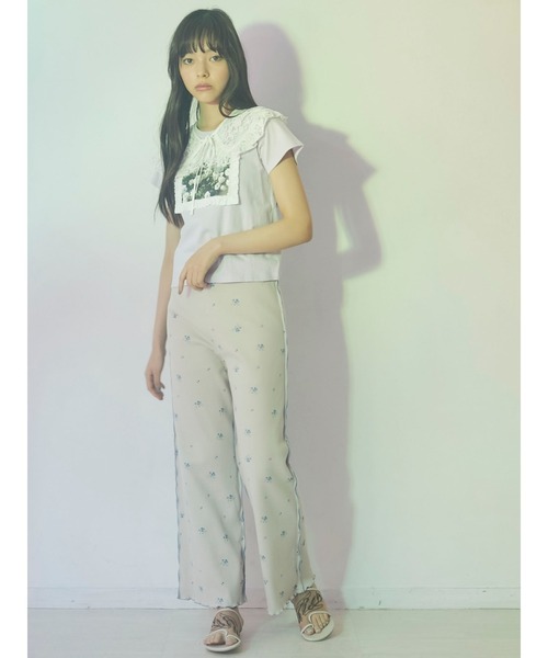 merry jenny（メリージェニー）の「flower garden Tee（Tシャツ/カットソー・レディース・ベージュ/オフホワイト/ラベンダー・FREE）」の10枚目の写真
