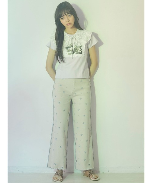 merry jenny（メリージェニー）の「flower garden Tee（Tシャツ/カットソー・レディース・ベージュ/オフホワイト/ラベンダー・FREE）」の17枚目の写真