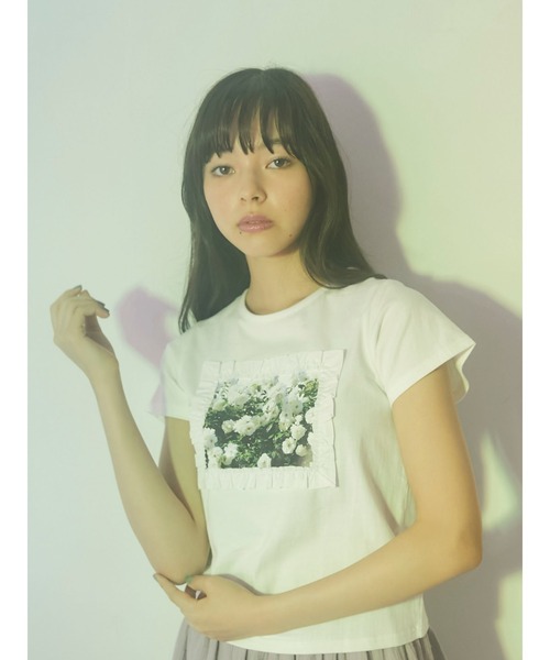 merry jenny（メリージェニー）の「flower garden Tee（Tシャツ/カットソー・レディース・ベージュ/オフホワイト/ラベンダー・FREE）」の21枚目の写真