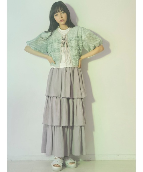 merry jenny（メリージェニー）の「flower garden Tee（Tシャツ/カットソー・レディース・ベージュ/オフホワイト/ラベンダー・FREE）」の15枚目の写真