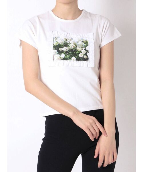 merry jenny（メリージェニー）の「flower garden Tee（Tシャツ/カットソー・レディース・ベージュ/オフホワイト/ラベンダー・FREE）」の6枚目の写真