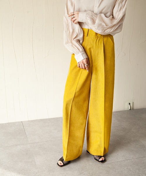 Chillfar（チルファー）の「イージーリラックススラックス（スラックス・レディース・ブラック/オレンジ/グリーン/アイボリー/マスタード/グレイッシュベージュ・FREE）」の5枚目の写真