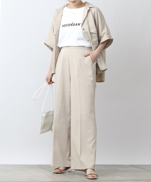 COLONY 2139（コロニートゥーワンスリーナイン）の「テックリネンストレートロングパンツ(セットアップ可)（その他パンツ・レディース・チャコールグレー/ベージュ/ブルー/グリーン・SMALL/MEDIUM/LARGE）」の3枚目の写真