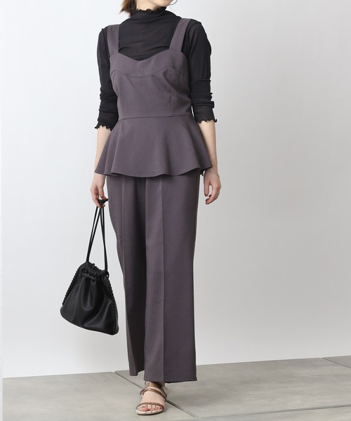 COLONY 2139（コロニートゥーワンスリーナイン）の「テックリネンストレートロングパンツ(セットアップ可)（その他パンツ・レディース・チャコールグレー/ベージュ/ブルー/グリーン・SMALL/MEDIUM/LARGE）」の5枚目の写真