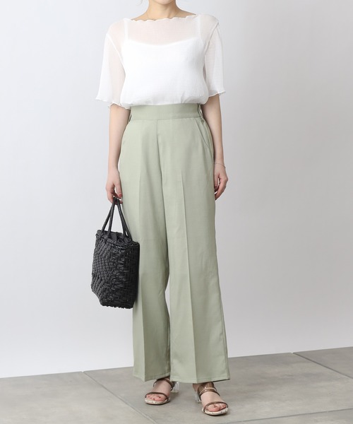 COLONY 2139（コロニートゥーワンスリーナイン）の「テックリネンストレートロングパンツ(セットアップ可)（その他パンツ・レディース・チャコールグレー/ベージュ/ブルー/グリーン・SMALL/MEDIUM/LARGE）」の11枚目の写真