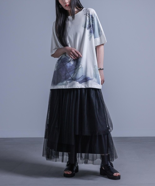 kOhAKU（コハク）の「『線画×ペイント風Tシャツ』（Tシャツ/カットソー・レディース・オフホワイト・FREE）」の19枚目の写真