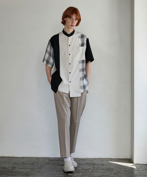 UNITED TOKYO（ユナイテッドトウキョウ）の「コンビチェックシャツ（シャツ/ブラウス・メンズ・アイボリー/グレー・1/3/2）」の4枚目の写真