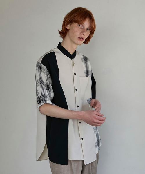 UNITED TOKYO（ユナイテッドトウキョウ）の「コンビチェックシャツ（シャツ/ブラウス・メンズ・アイボリー/グレー・1/3/2）」の9枚目の写真