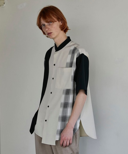 UNITED TOKYO（ユナイテッドトウキョウ）の「コンビチェックシャツ（シャツ/ブラウス・メンズ・アイボリー/グレー・1/3/2）」の6枚目の写真