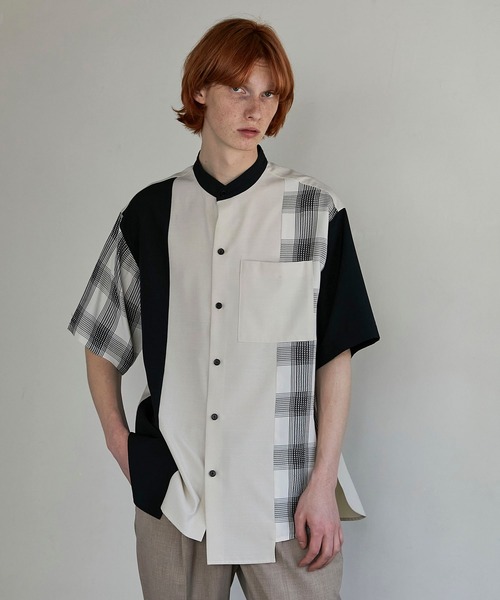 UNITED TOKYO（ユナイテッドトウキョウ）の「コンビチェックシャツ（シャツ/ブラウス・メンズ・アイボリー/グレー・1/3/2）」の3枚目の写真