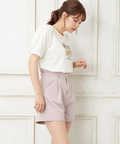 Allamanda（アラマンダ）の「共ベルトキュロット／パンツ（その他パンツ・レディース・ライトベージュ/ブラック系その他3/ライトカーキ/パープル系・M）」の4枚目の写真