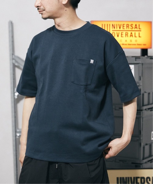 JOURNAL STANDARD relume(ジャーナルスタンダード レリューム)の「《追加》【Uni Ease by UNIVERSAL OVERALL】別注ポンチポケットTシャツ(Tシャツ/カットソー・メンズ・ホワイト/オリーブ/ライトブルー/ブラック・MEDIUM/LARGE)」の4枚目の写真