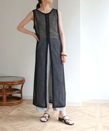 HER CLOSET | 【HERCLOSET】前後２WAYメッシュノースリーブベストワンピース(ワンピース)