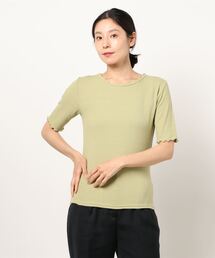 ehka sopo | 5分袖フリル衿メローカットソー(Tシャツ/カットソー)