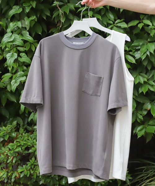 SENSE OF PLACE by URBAN RESEARCH(センスオブプレイスバイアーバンリサーチ)の「セットTシャツ(Tシャツ×タンクトップ)(Tシャツ/カットソー・メンズ・ブラック/グリーン系その他/チャコールグレー/ホワイト/オフホワイト/グリーン・MEDIUM/LARGE)」の4枚目の写真