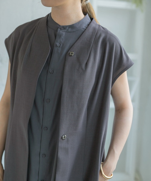 ITEMS URBANRESEARCH（アイテムズ アーバンリサーチ）の「ノースリーブガウンコート（その他アウター・レディース・ベージュ/カーキ/チャコールグレー・FREE）」の11枚目の写真