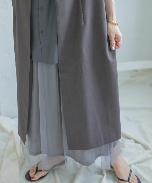 ITEMS URBANRESEARCH（アイテムズ アーバンリサーチ）の「ノースリーブガウンコート（その他アウター・レディース・ベージュ/カーキ/チャコールグレー・FREE）」の14枚目の写真