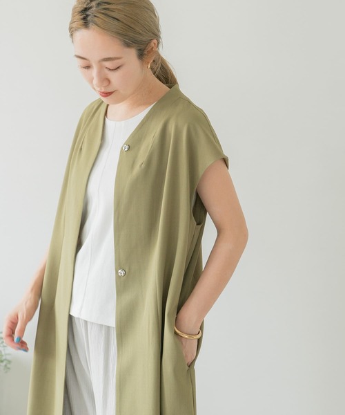 ITEMS URBANRESEARCH（アイテムズ アーバンリサーチ）の「ノースリーブガウンコート（その他アウター・レディース・ベージュ/カーキ/チャコールグレー・FREE）」の17枚目の写真